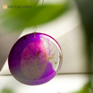 Naszyjnik rękodzieło artystyczne z prawdziwym listkiem