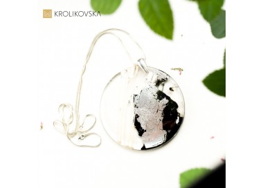 Czarno srebrny naszyjnik artystyczny 1