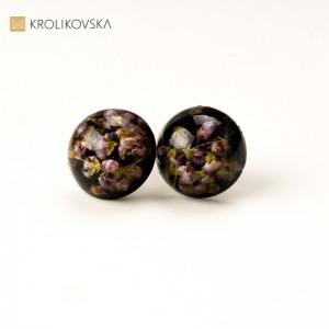 Kolczyki wkrętki, biżuteria artystyczna ręcznie robiona.