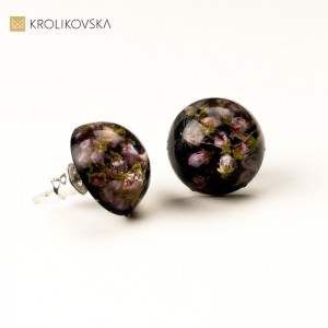 Kolczyki wkrętki, biżuteria artystyczna ręcznie robiona.