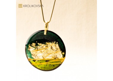 Zielona nowoczesna biżuteria artystyczna, Polska biżuteria.