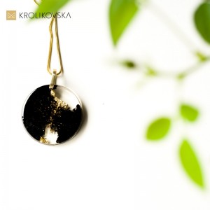 Autorski naszyjnik srebrny pozłacany.