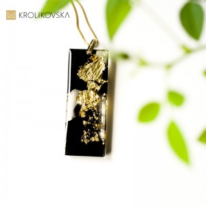 Oryginalna biżuteria srebrna pozlecana geometryczna.