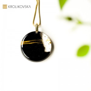 Pozłacany naszyjnik damski autorski.