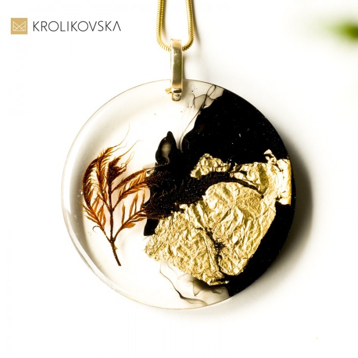 Naszyjnik srebrny pozłacany, prezent unikatowy.