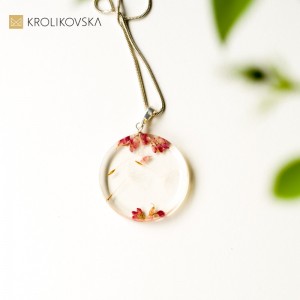 Naszyjnik srebrny z nasionami dmuchawca.