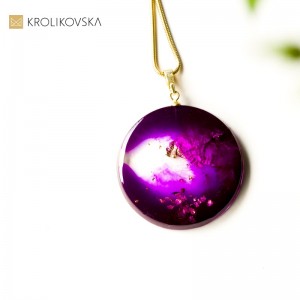 Naszyjnik fioletowy prezent na Walentynki.