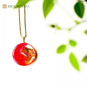 Naszyjnik designerski różowo złoty.