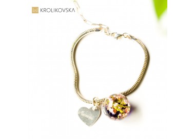 Bransoleta srebrna beads z zawieszkami.