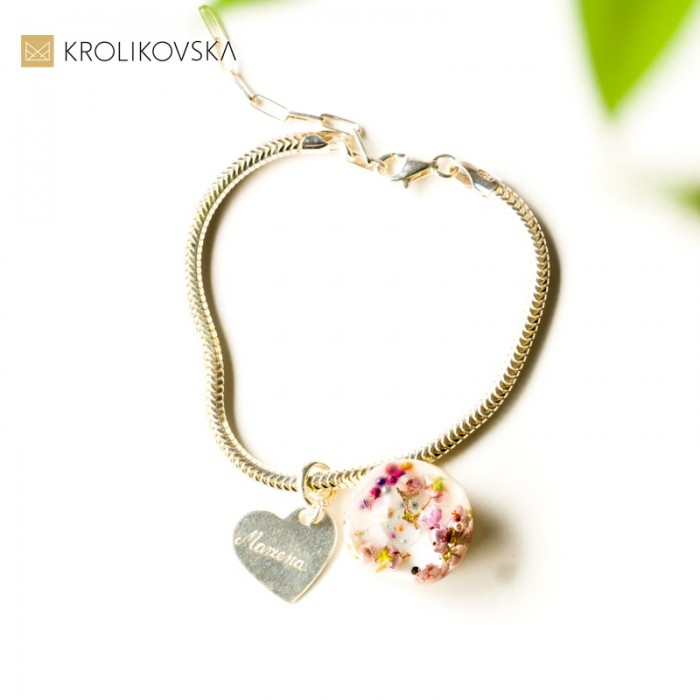 Bransoletka z zawieszkami srebrna 925 damska.