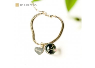 Bransoletka srebrna damska z zawieszkami dmuchawcowymi.