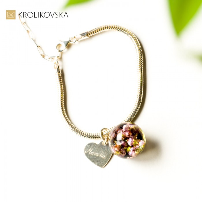 Prezent na święta, srebrna bransoletka z grawerem.