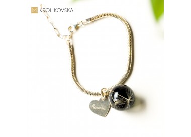 Prezent dla koleżanki, srebrna bransoletka z grawerem.