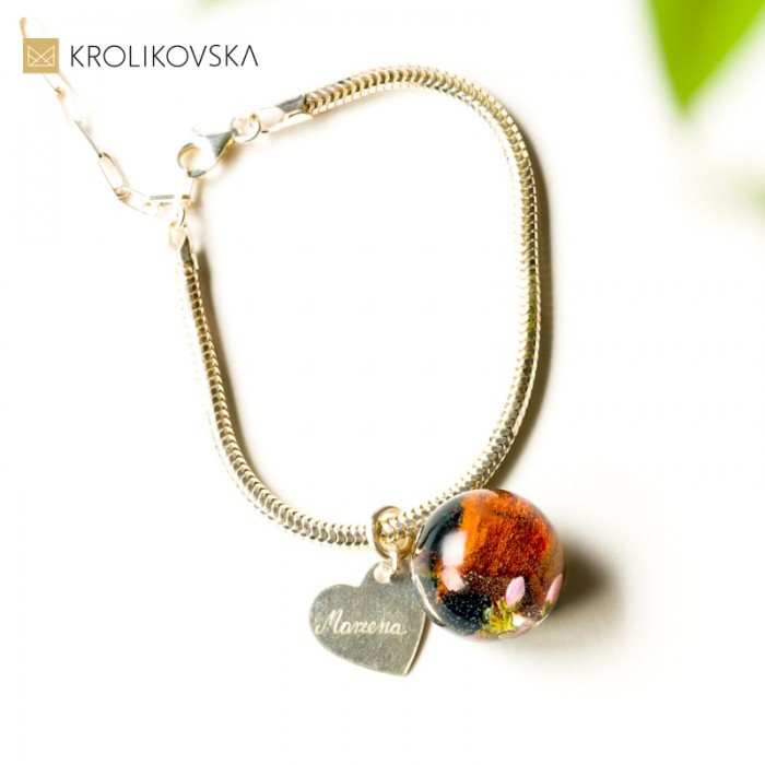 Prezent marzeń, srebrna bransoletka damska z grawerem.