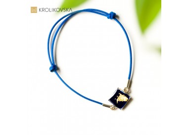Bransoletka srebrna niebieska, damska.1