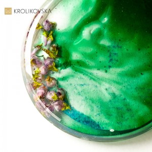 Biżuteria unikatowa malowana- naszyjnik srebrny.