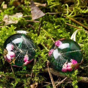 Kolczyki kwiatowe biżuteria artystyczna.