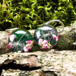 Kolczyki kwiatowe biżuteria artystyczna.