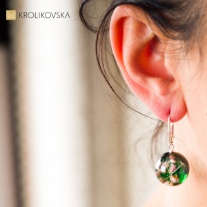 Kolczyki kwiatowe biżuteria artystyczna.