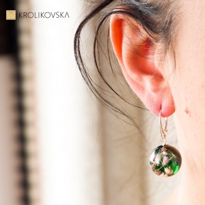 Kolczyki kwiatowe biżuteria artystyczna.