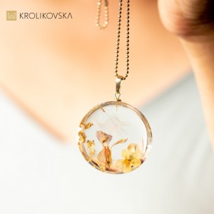 Naszyjnik talizman z dmuchawcem prezent.