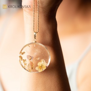 Naszyjnik talizman z dmuchawcem prezent.