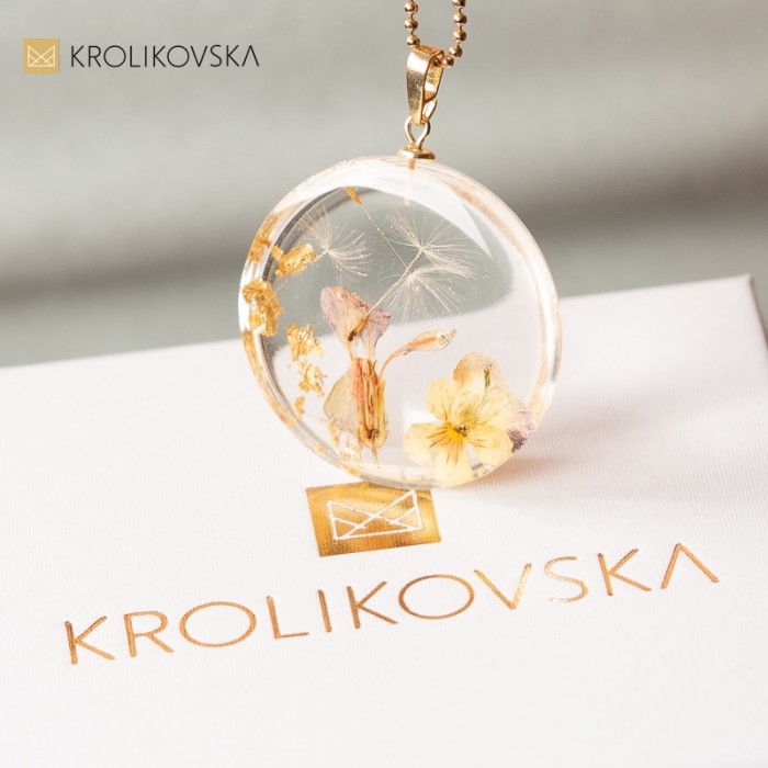 Naszyjnik talizman z dmuchawcem prezent.