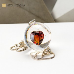 Autorski naszyjnik z brązową cyrkonią.