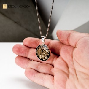 Autorski naszyjnik okrągły srebrny.