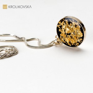 Autorski naszyjnik okrągły srebrny.