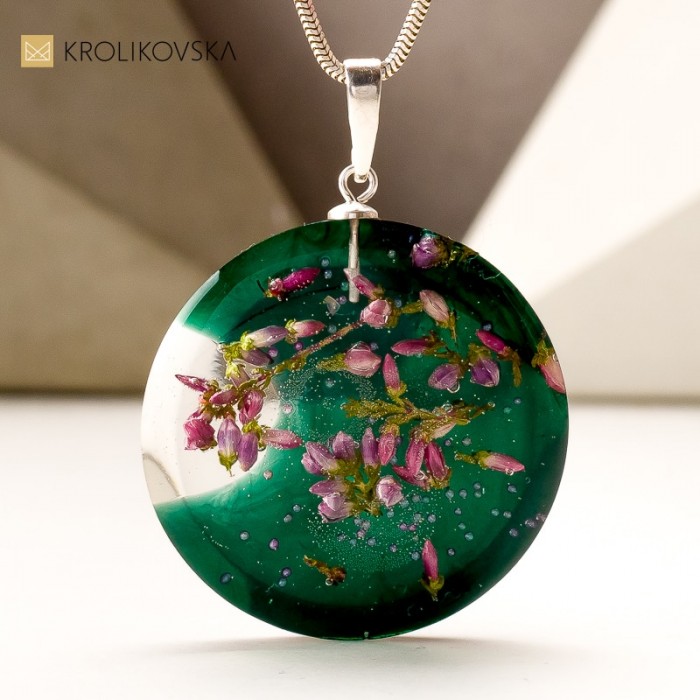 Biżuteria damska zielony  naszyjnik na prezent.