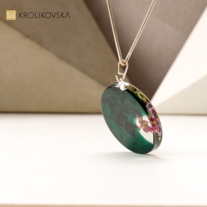 Biżuteria damska zielony  naszyjnik na prezent.