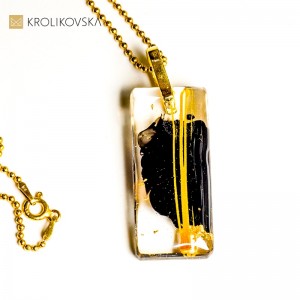 Ekskluzywna biżuteria damska prostokątny naszyjnik.