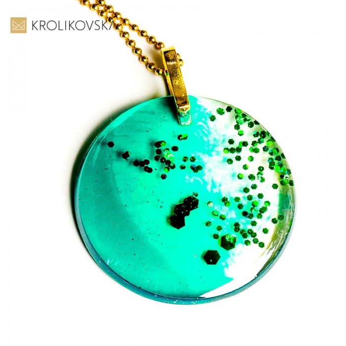 Ekskluzywna biżuteria damska zielony naszyjnik.