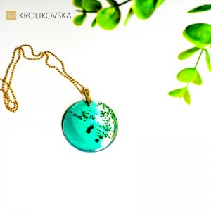 Ekskluzywna biżuteria damska zielony naszyjnik.