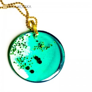 Ekskluzywna biżuteria damska zielony naszyjnik.