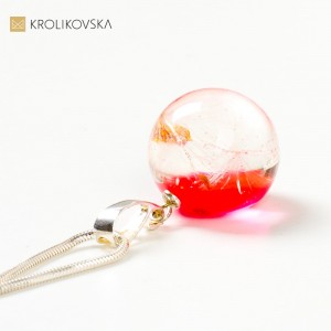 Biżuteria damska na prezent naszyjnik czerwony z dmuchawcami.