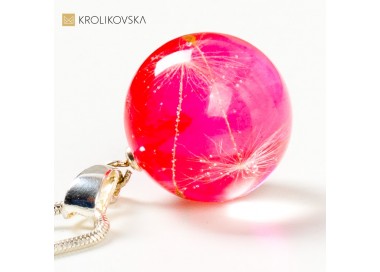 Biżuteria damska na prezent naszyjnik czerwony z dmuchawcami.