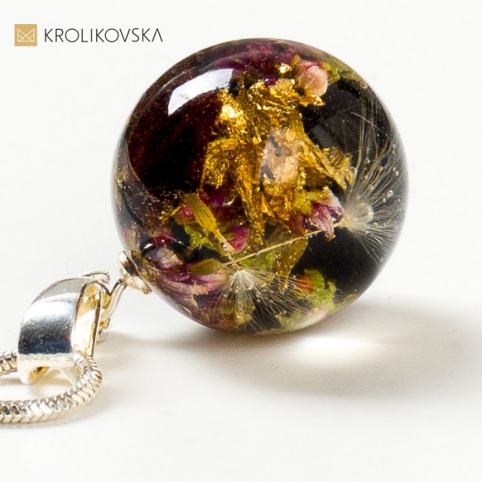 Biżuteria damska na prezent naszyjnik czarny kwiatowy.