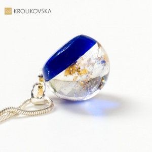 Biżuteria damska na prezent naszyjnik niebieski.