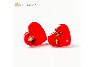 Biżuteria damska na prezent kolczyki wkrętki czerwone.
