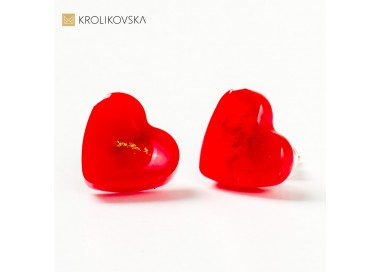 Biżuteria damska na prezent kolczyki czerwone serca.