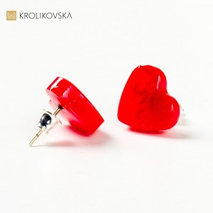 Biżuteria damska na prezent kolczyki czerwone serca.