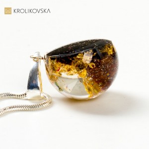 Biżuteria damska artystyczna, elegancki naszyjnik srebrny.