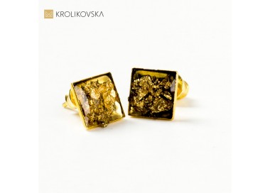 Biżuteria damska na prezent, kwadratowe kolczyki.