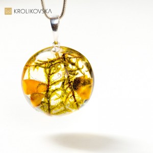 Biżuteria damska z bursztynem, art biżuteria artystyczna.