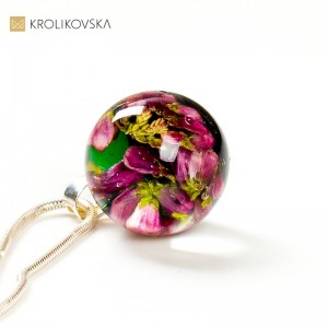 Biżuteria damska, zielona kwiatowa kulka biżuteria.