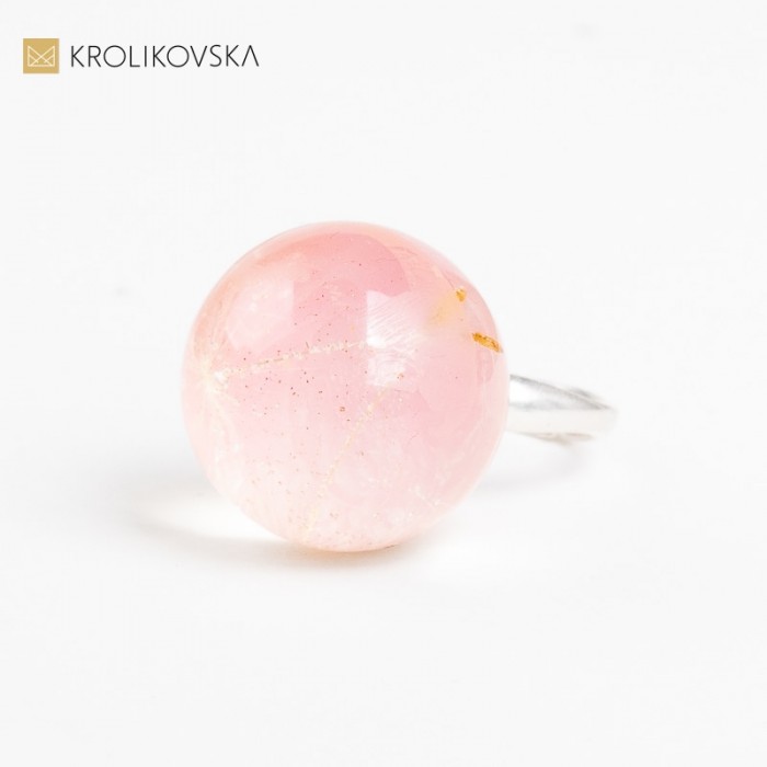 Srebrny pierścionek prezent z dmuchawcem.