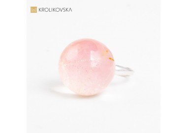 Srebrny pierścionek prezent z dmuchawcem.