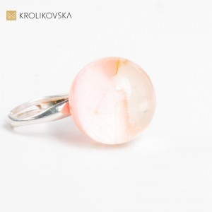 Srebrny pierścionek prezent z dmuchawcem.